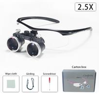 3.5x320-420mm Dental Loupes Goggles Lab Medical Magnifier Dentists  Surgical Optical lens magnifying glass Black 2.5X black