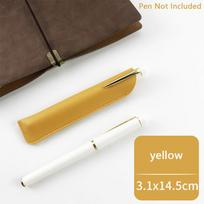 PU Leather Pencil Holder School Pen Storage Bag Pen Case Solid Color Wear-resistant Pen Protective Sleeve Small Sign Pen Cover