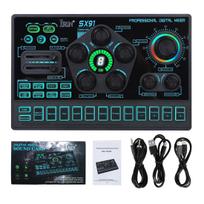 IRIN-SX91 48V Audio Mixer with Voice changer,Podcast Mixer,Sound Card for Phone Gaming Karaoke Studio Live Streaming Podcast