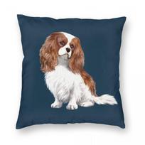 Cavalier King Charles Spaniel Blenheim Square Pillowcase Polyester Linen Velvet Pattern Decor Pillow Sofa Seater Cushion Cover 30x30cm