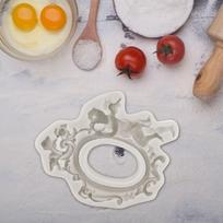 Photo Frame Design Silicone Fondant Mold Pink Color Baking Decor Tool Chocolate Mould  Baking Use pilka