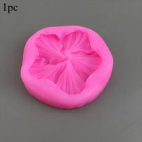1pc 5 Petal Round Flower Silicone Molds Liquid Casting Plaster Craft Silicone Hibiscus Flower Mold Decoration - for DIY Crafting