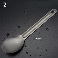 Camping Tool Portable Outdoor Picnic Accessories Long Handle Spoon Cutlery Fork Titanium Cookware 2