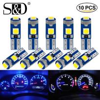 10vnt T5 Led lemputė W3W W1.2W Led Canbus automobilio salono žibintai prietaisų skydelio šildymo indikatorius pleišto automatinė prietaisų lemputė 12V balta