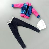1 Komplektas Madingų Drabužių Barbie Lėlei Drabužiai Rožinis Mėlynas Paltas Džinsai Kelnės Palaidinė Rankų Darbo Drabužiai Barbie Lėlės Aksesuarai Vaikams violetinė