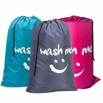 Smile Shape Nailono skalbinių krepšys Wash Me Kelioninis laikymo maišelis Mašinoje skalbiamas nešvarių drabužių Tvarkyklės skalbimo virvelė pilka