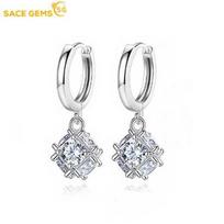 SACE GEMS Vario Rubiko kubo rinkinys cirkonio auskarai madingoms moterims vestuvines dovanos balta