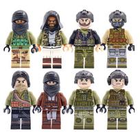 Karo policijos gangsteris piktadarys vagis teroristas ginklas ginklas kareivis MOC minifigūrėlės armijos dalys statybinės plytos žaislai