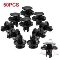 50 vnt. 8 mm skylučių plastikiniai stumdomi kniedės tvirtinimo spaustukai, skirti Toyota Corolla Avensis Yaris Auris Hilux Prius Prado Camry juoda