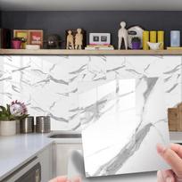 10 vnt Pilkos ir baltos marmurinės plytelės sienų lipdukai plytų imitacija miegamojo apdaila vandeniui atspari lipni plytelė virtuvės tapetai 10x10cm-10Pcs