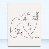 Sienos meno drobės spaudinys Garsus paveikslas Modernus dekoratyvinis paveikslėlis Picasso Matisse'o meno linijos piešimo plakatas Abstraktus minimalistinis 21x30 No Frame