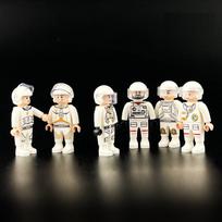 6 vnt./rinkinys Astronautas 4,5 cm Veiksmo figūrėlės Modeliniai žaislai Dovana vaikams Kišeniniai konstruktoriai Edukaciniai žaislai 6PCS