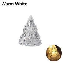 Nakties šviesos krištolo mini Kalėdų eglutės lemputė Beliepsniški LED dekoratyviniai šviestuvai patalpose LED lempa Kalėdų vakarėlio namų stalo dekoras 1Pcs Warm light