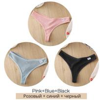 FINETOO Cotton Thongs Women Sexy V Waist G-String Comfortable Striped Thong Panties Women T-back Underpants M-XL Female Bikini XL