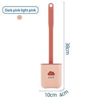 Silikoninis tualeto šepetys su tualetinio šepetėlio laikikliu Creative Cleaning Brush Set rožinė