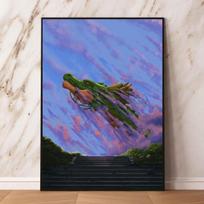 Drobės meno kūrinys Tapyba Dragon Ball KaKarot Shenron Spaudiniai Ir Spaudiniai Dekoracija Paveikslai Gimtadienio Dovanos 21cm×30cm NoFrame
