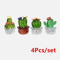 4vnt./rinkinys Mini kaktusų figūrėlės Papuošalai Kaktusai Bonsai Dekoras Skulptūros Figūrėlės Stalinis automobilis „Pasidaryk pats“ namų dekoravimas 4Pcs/set