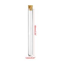10 vnt. skaidrus plastikinis mėgintuvėlis su U formos dangteliu ir ilgu permatomo mėgintuvėlio priedai Corks-12x60mm -10pcs