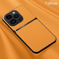 Prabangus odinis dėklas iPhone 16 15 Pro Max 14 13 11 Samsung S25 Ultra S24 FE A56 A16 Xiaomi 14T 13T Poco F6 Redmi Note 14 13 smūgiams atsparus telefono apvalkalas iPhone 16 Pro Max geltona