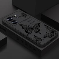 For Xiaomi 13T 12T 11T F6 X6 X5 Pro Redmi Note 13 12 11 Pro K70E K40 Cover Colorful Butterfly Shockproof TPU Lanyard Slim Case Xiaomi 13T/13T Pro juoda