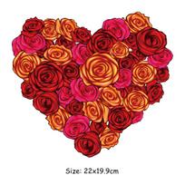 Big Flower Set Patch Thermal Press Jeans Diy Accessory Sticker Stripes Fashion Heat Press Appliqued Iron On Patch Heat-Adhesive orange