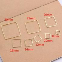 10Pcs 8/10/12/14/16/20/25/30mm Pendant Jewelry Accessories Finding Square Golden Rings for DIY Earrings Making Unique Party Graceful Girls 10mm auksas