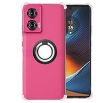 Skirta Moto Edge 50 Fusion 50ultra Magnetinis žiedo laikiklis Minkštas oro pagalvės dėklas Motorola Moto Edge50 Fusion 50pro X50 Ultra smūgiams atsparus skaidrus silikoninis dangtelis For Edge 50 Fusion juoda
