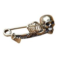 Panko stiliaus retro kaukolės segė, kūrybingas gotikinis kaukolės ženklelis, atlapo segė, Helovino skeletas, sagė vyrams auksas