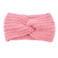 Women's knitted headband crochet winter warmer lady hairband Hair Band headwrap rožinė