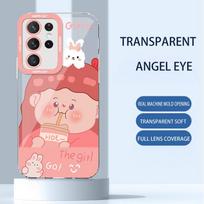 Shockproof Transparent Case for Samsung Galaxy S24 Ultra - Bunny, Fat Girl, Milk Tea Design - All-inclusive Protection, Anti-fall - 32GB PRO Samsung S21