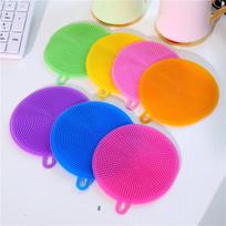 Silikoninis indų plovimo šepetys Virtuvės indų plovimo indų valymo šluostė Vaisių valymo šepetys Vaisių ir daržovių valymo šluostė Random color/2pcs orange