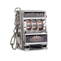 Mini lošimo automatų raktų pakabukai Creative Arcade Pocket Fruit Lucky Jackpot Gadget Antistresinis žaislas Juokingi žaidimai Raktų pakabukų žiedas sidabras