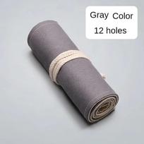 Pencil Case School Supplies Student Art Pen Bag Pouch Canvas Pen Wrap Roll Makeup Brush Pen Storage Stationery 12 Holes