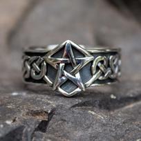1PC Celtic Knotwork Gothic  Stainless Steel Pentagram Star Ring Men's Fashion Titanium Biker Jewelry  Size 6-10 7