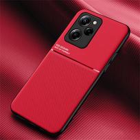 Odinis matinis tekstūros dėklas Xiaomi Redmi Note 13 12 11 10 9 8 Pro Plus Redmi Note 12S 11S 10S 10T 9T 8T magnetinis telefono dėklas Note 13 5G raudona