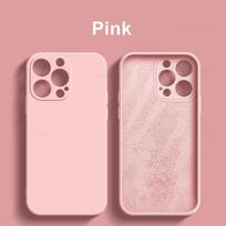 Skysto silikono telefono dėklas Apple iPhone 16 15 14 Plus 13 12 11 Pro Max dėklams iPhone 16 Pro Max smūgiams atsparus dangtelis For iPhone 16Pro Max rožinė