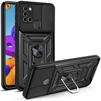 Skirta Samsung Galaxy A21S 6.5 dėklas prabangus automobilinis magnetinis žiedas šarvuotas telefono dėklas Samsung A21S A217F A 21S A21 S galinis dangtelis For Galaxy A21S juoda