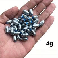 10 vnt./partija Plastikinis šerdis Lydinio švino pakabukas Žvejybiniai svareliai 4g/6g/8g/10g/12g/15g Lydinio tuščiaviduriai alyvuogių formos žvejybiniai svareliai Žvejybos reikmenys 10pcs  4g sidabras