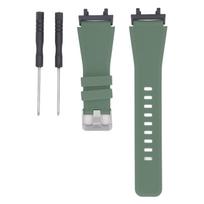 Smart Watch Band for Men Women Metal Silicone Solid Color Elastic Soft Smartwatch Replacement Strap žalia