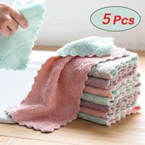 Sugeriantys virtuviniai rankšluosčiai Minkštos mikropluošto valymo šluostės Nelipnios alyvos indų šluostės, skirtos virtuvės buitiniams indams 5PCS gray