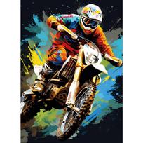 Spalvingas Motociklo Purvo Dviratis Važiavimas Sportas Plakato Spaudiniai Motokrosas Drobės Tapyba Įkvepiantis Sienos Menas Berniukų Kambarys Namų Dekoras 21cm×30cm NoFrame