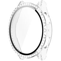 Blizgantis deimantinis pilnai apsauginis stiklinis dėklas Samsung Galaxy Watch 7 40mm 44mm išmaniesiems laikrodžiams, ekrano apsauginis dėklas, kietas dangtelis ir stiklinė plėvelė Galaxy Watch7 40mm skaidri