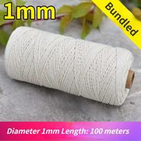 Makramė medvilninė virvė Natūrali medvilninė virvė Twisted Minkšta medvilninė virvelė Virvelė DIY Sienų dekoracija Augalų pakabos Rankdarbiai Mezginiai Rankdarbių virvelė 1mmx100m