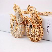 Periwinkle Rhinestone Shrimp Keychain & Lobster Clasp Bag Charm Accessory Individually Wrapped in OPP Bag brown