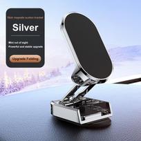 360 pasukamas magnetinis automobilio telefono laikiklio magnetas išmaniojo telefono palaikymas GPS sulankstomas telefono laikiklis automobilyje sidabras