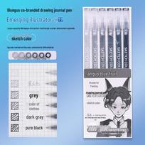 Blueguo Morandi Highlighter Pen Set: 135-Color Journal & Drawing Markers blue