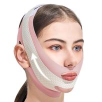 Face Shaper Face Sculpting Band For Instant Lifting Firming Skin Anti Aging With Soft Nylon Design Double Chin Reducer rožinė