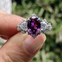 Violetinis cirkonio žiedas moteriškas sužadėtuvių žiedas 5