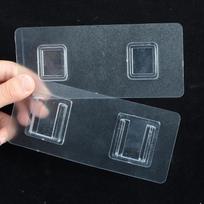 1 pora lipnių plastikinių sieninių kabliukų, maksimali apkrova 5,44 kg, dvipusiai, be gręžimo, skaidrūs, modernaus stiliaus, daugiafunkciniai virtuvės 1 Pair