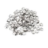 100 vnt./pak. Kvadratinės kniedės Mada Metalinės kniedės Dekoratyvinės kniedės Kvadratinių kniedžių dekoracija rankdarbiams 8mm sidabras